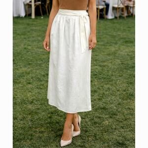 Piombo Tie Wrap Around Midi Skirt Ivory size 2